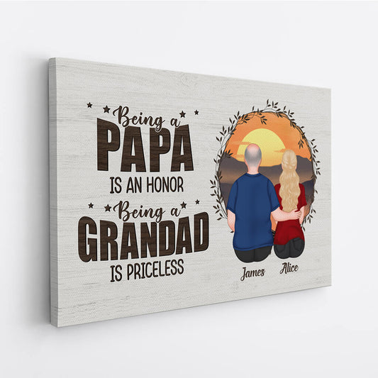 2028CUK2 personalised being a daddy is an honor being a grandpa is priceless canvas_011da2ee 8e04 43a1 8224 37cf58d376ba