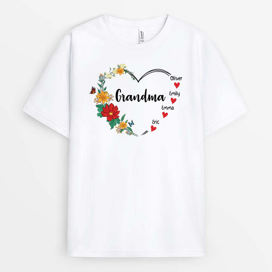 2030AUK1 personalised grandmothers love garden t shirt