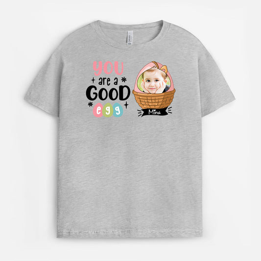 2036AUK1 personalised you are a good egg easter kid t shirt