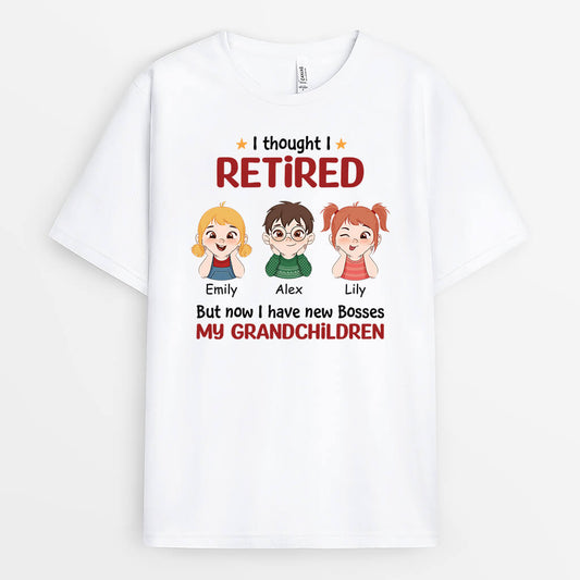 2043AUK1 personalised i retired but now i have new bosses  my kids t shirt