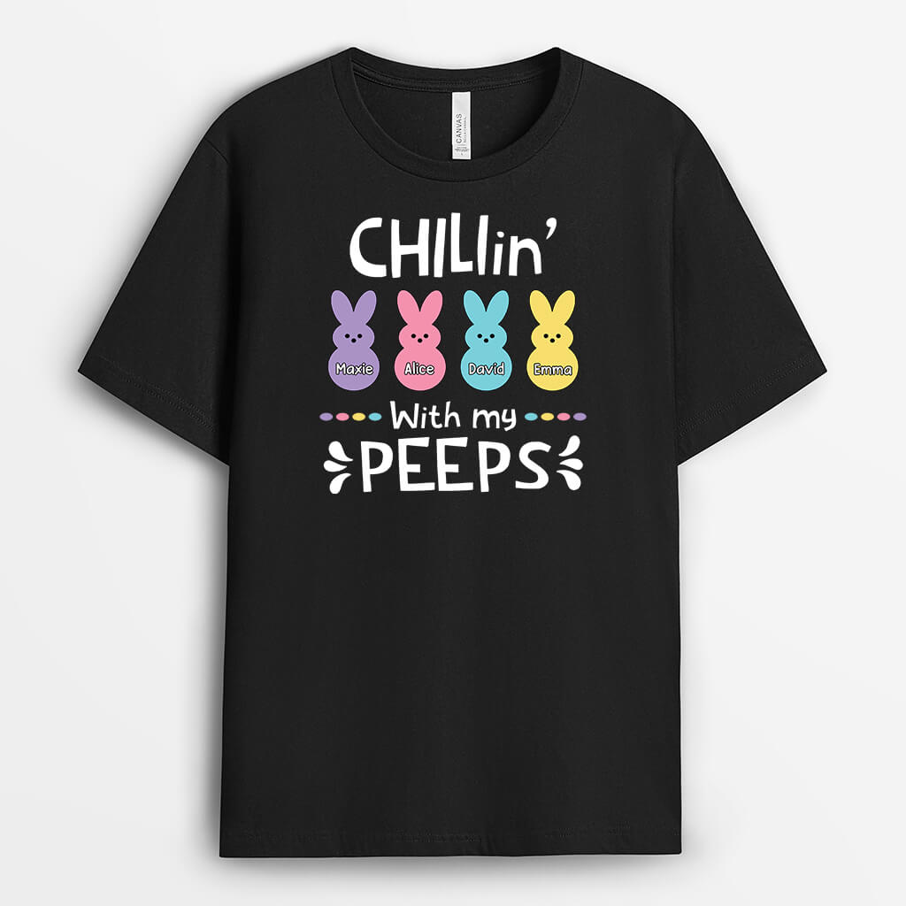 2044AUK1 personalised chillin with my beloved peeps t shirt