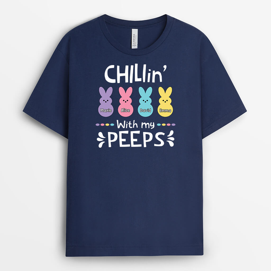 2044AUK2 personalised chillin with my beloved peeps t shirt