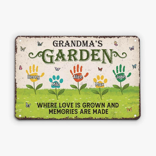 2053EUK1 personalised grandmothers garden metal sign