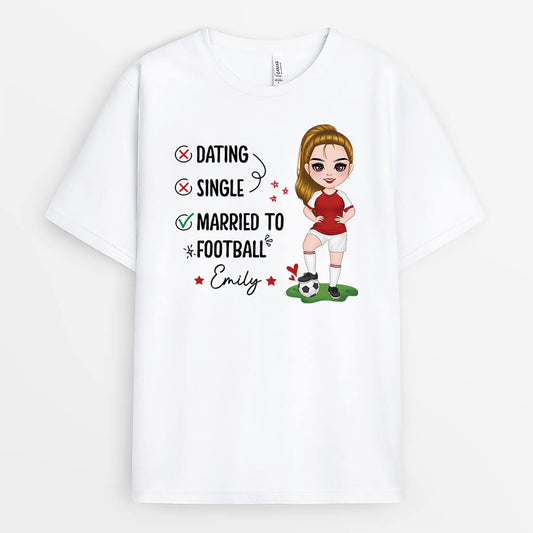 2063AUK1 personalised married to football t shirt