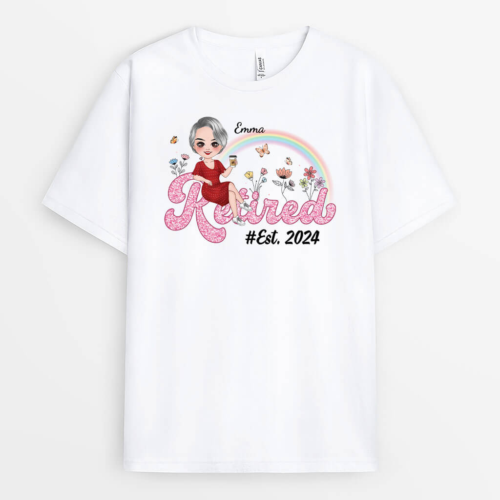 2068AUK1 personalised retired since t shirt