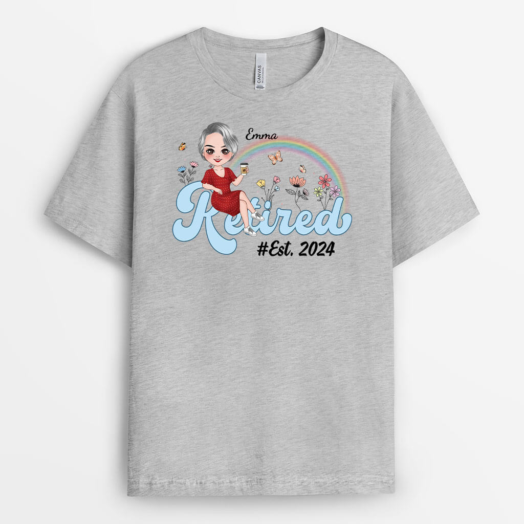 2068AUK1 personalised retired since t shirt_2