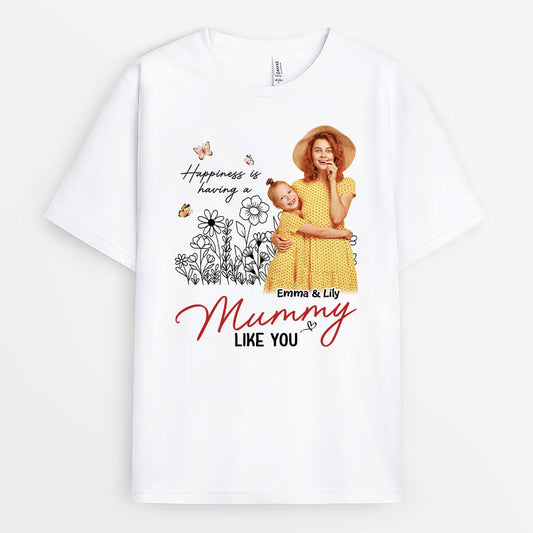 2084AUK1 personalised happiness is having a mum like you t shirt_2