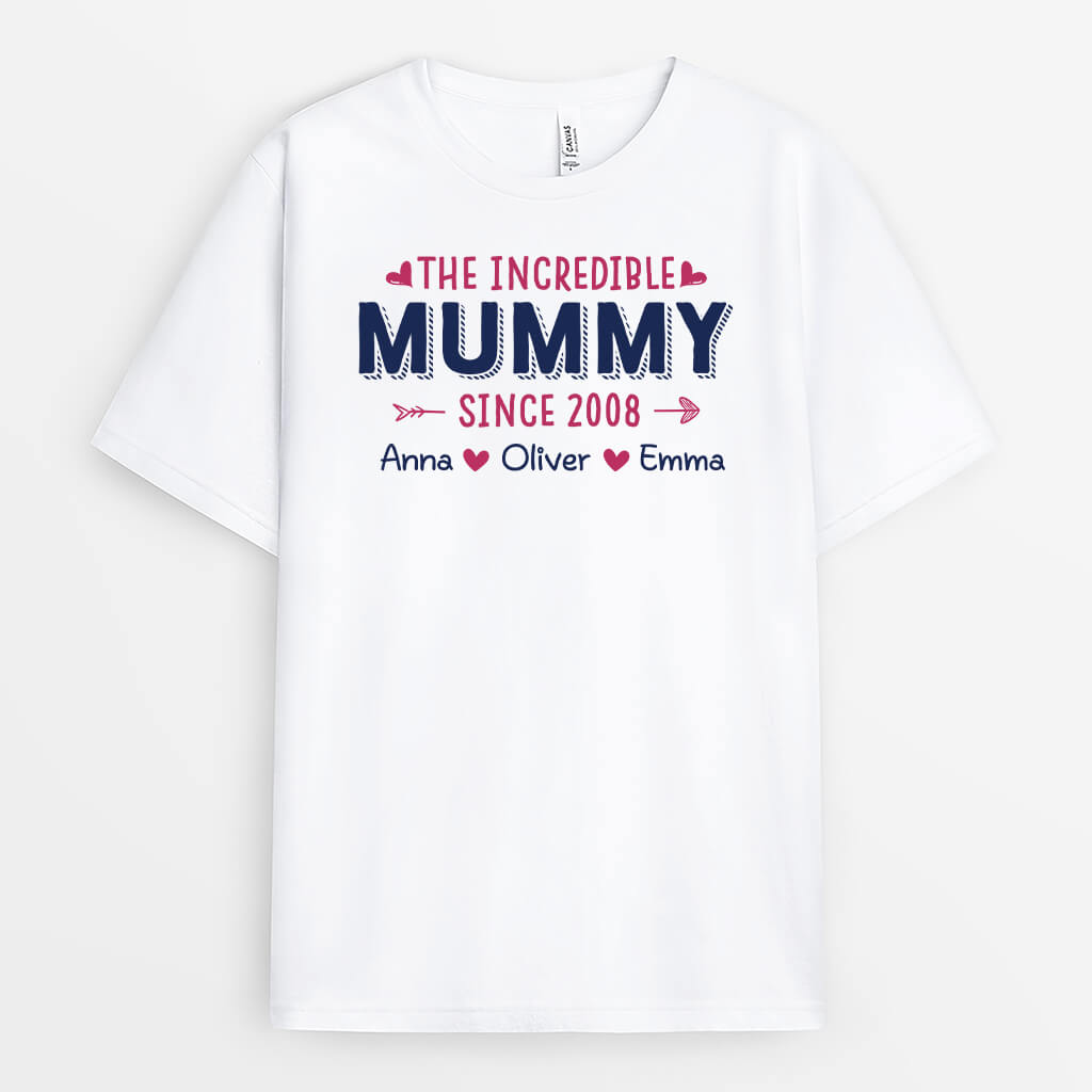 2086AUK1 personalised the incredible mummy t shirt