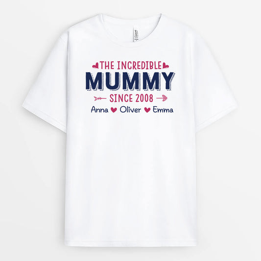 2086AUK1 personalised the incredible mummy t shirt