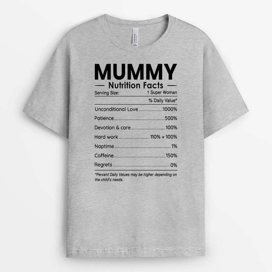 2094AUK2 personalised mummy dad nutrition facts t shirt