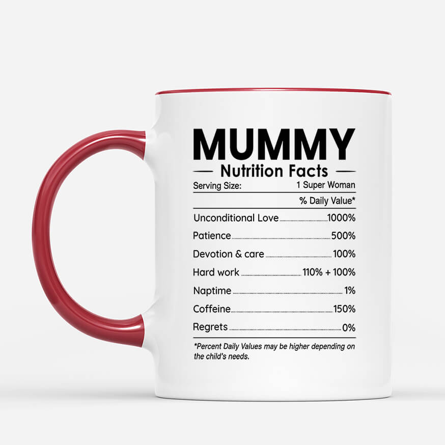 2094MUK2 personalised mummy dad nutrition facts mug