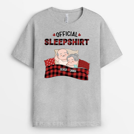 2096AUK1 personalised official sleepshirt for a couple t shirt