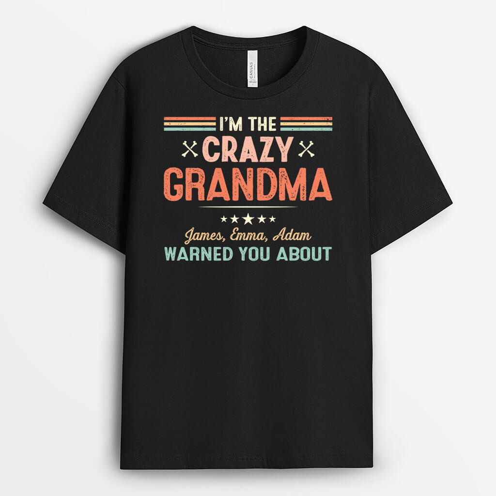 2098AUK1 personalised im the crazy mum grandma t shirt