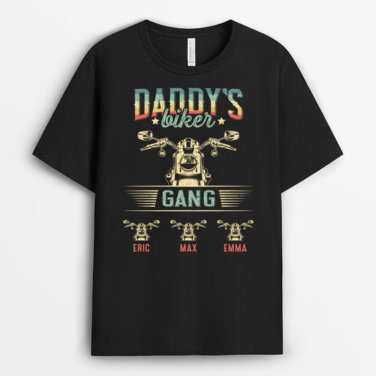 2099AUK1 personalised dad grandpas biker gang t shirt