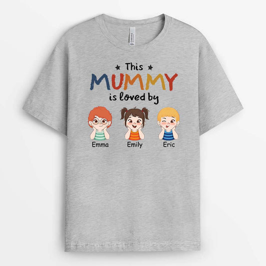 2100AUK2 personalised this grandma mum is loved by t shirt