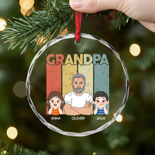 2101OUS2 papa gang glass ornament personalized christmas gifts for dad 2101O3H8B