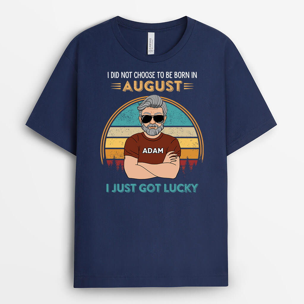 2105AUK1 personalised i didnt choose to be born on novemberi just got lucky t shirt