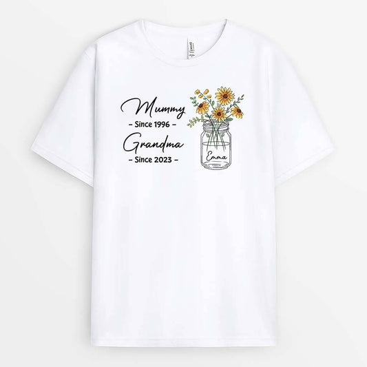 2122AUK1 personalised mumy and grandma since t shirt