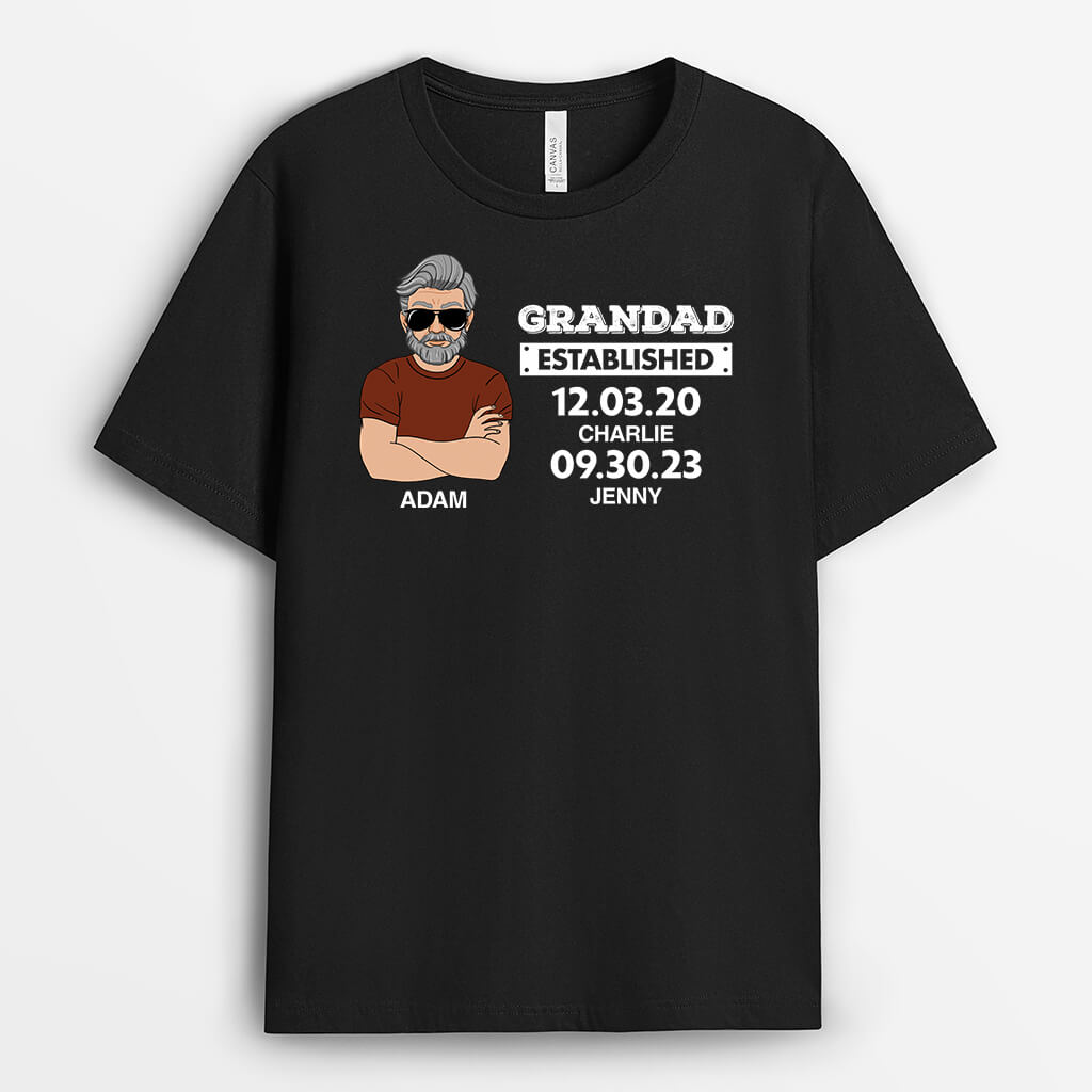 2125AUK2 personalised this great dad established t shirt