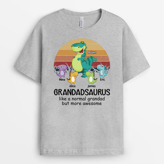 2131AUK1 personalised daddysaurus like a normal dad but more awsome t shirt