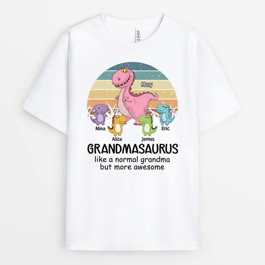 2131AUK2 personalised daddysaurus like a normal dad but more awsome t shirt