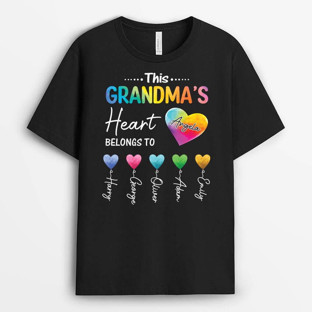 2134AUK1 personalised this best grandma mummys heart belongs to t shirt