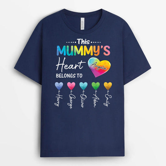 2134AUK2 personalised this best grandma mummys heart belongs to t shirt
