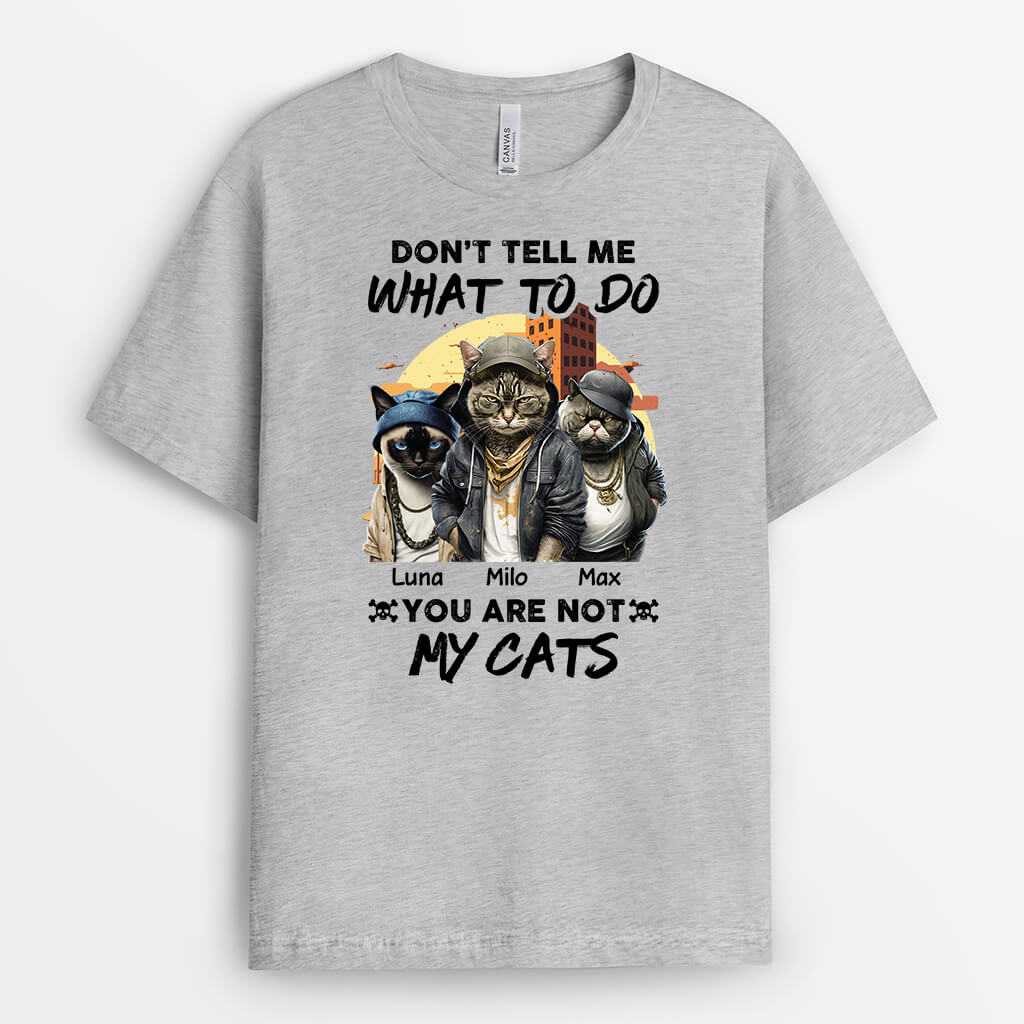 2136AUK2 personalised dont tell me what to do youre not my cats t shirt