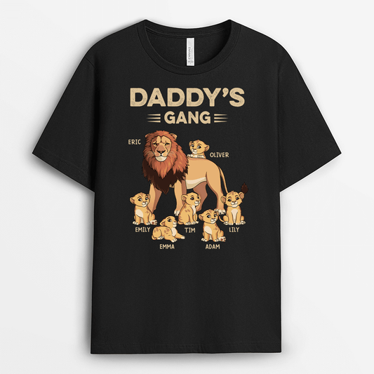 2137AUK1 personalised best daddy grandpas lion gang t shirt