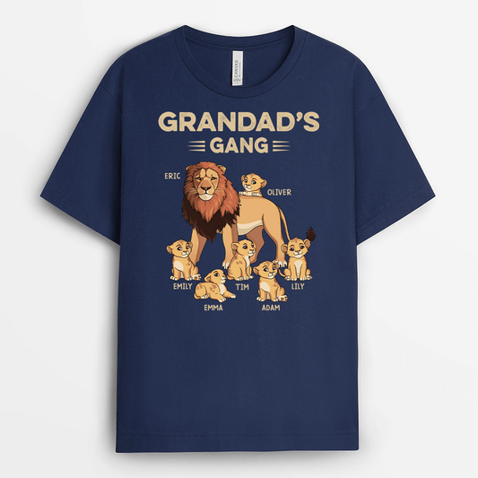 2137AUK2 personalised best daddy grandpas lion gang t shirt