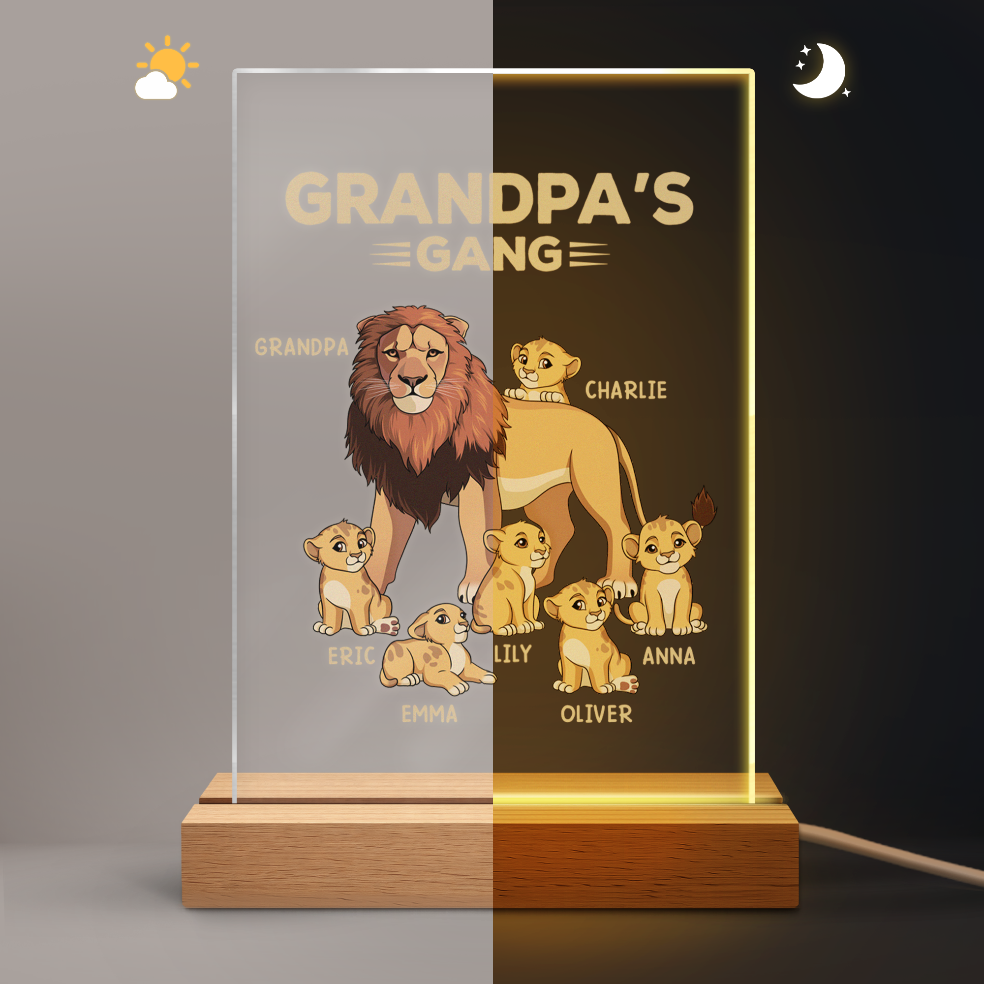 2137LUS2 lion daddy gang night light personalized gifts for dadgrandpa 2137l6h5b