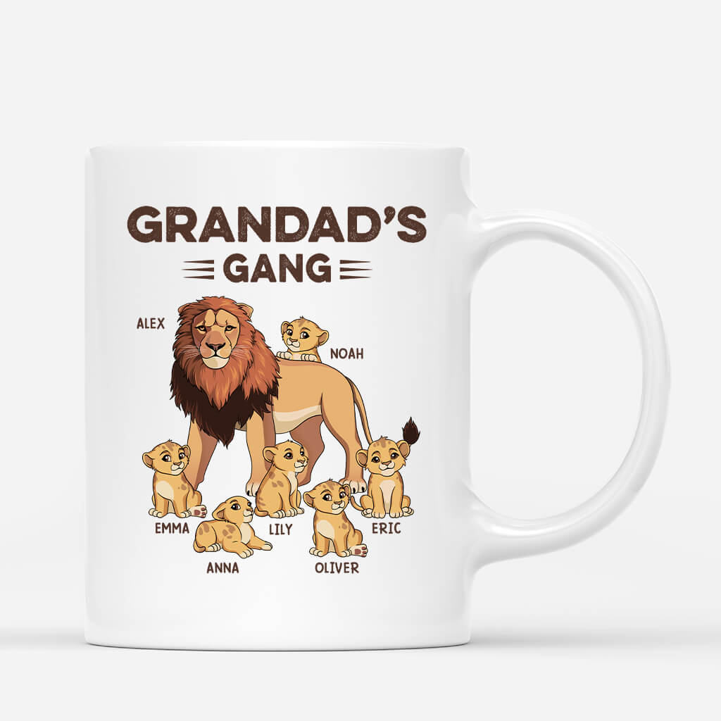 2137MUK1 personalised dad grandads lion gang t shirt