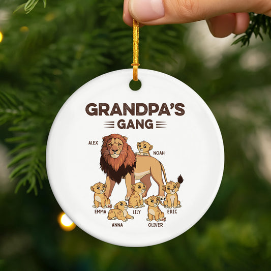 2137OUS2 personalized gifts for grandpa ceramic lion christmas ornament_ 2137O6L8B