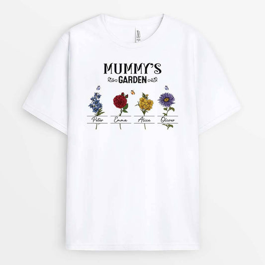 2142AUK2 personalised my best grandmas flower garden t shirt