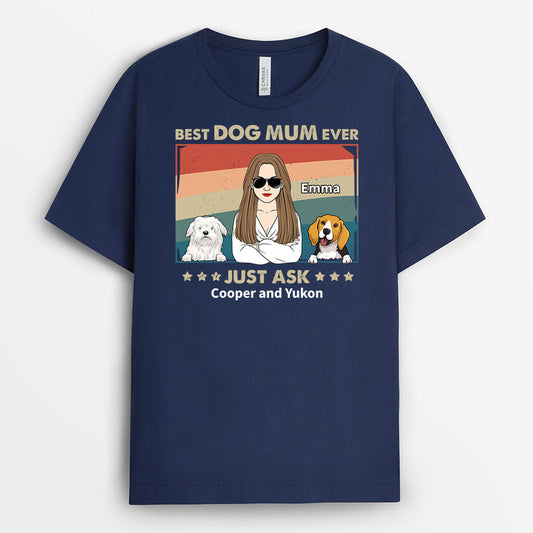 2145AUK2 personalised the best dog dad ever just ask t shirt