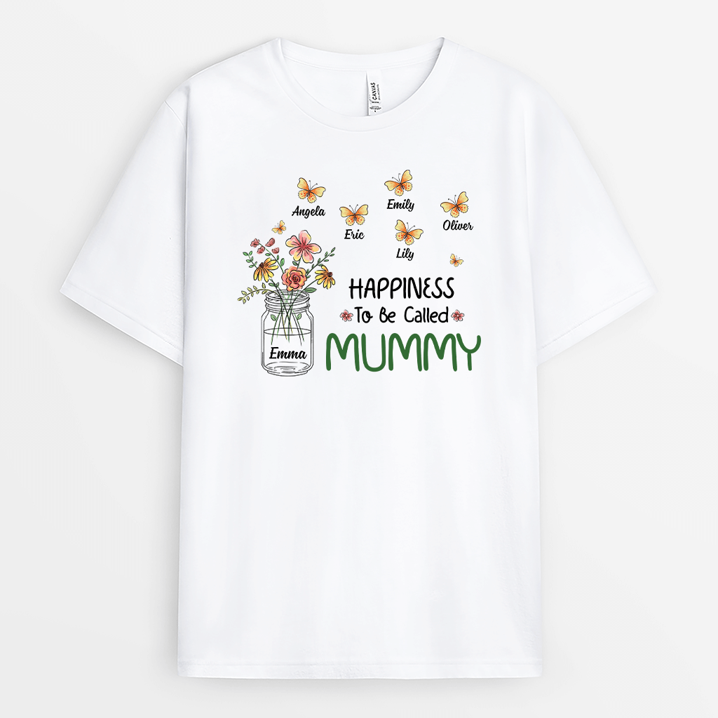 2151AUK1 personalised the best happiness to be called mum t shirt