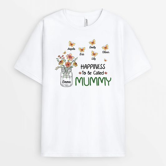 2151AUK1 personalised the best happiness to be called mum t shirt