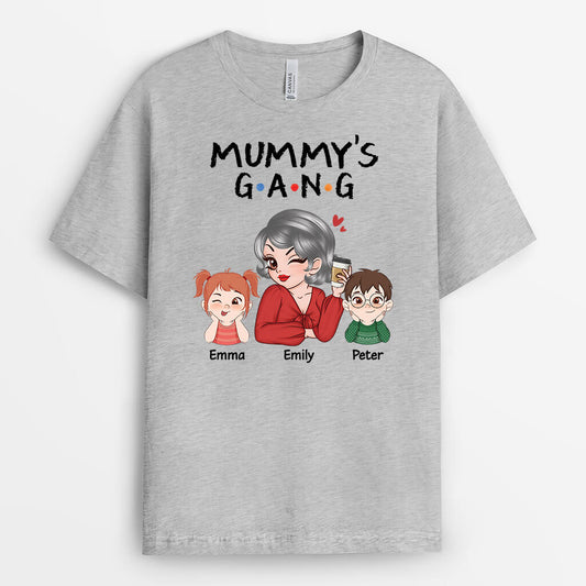 2153AUK2 personalised little mum grandmas gang t shirt