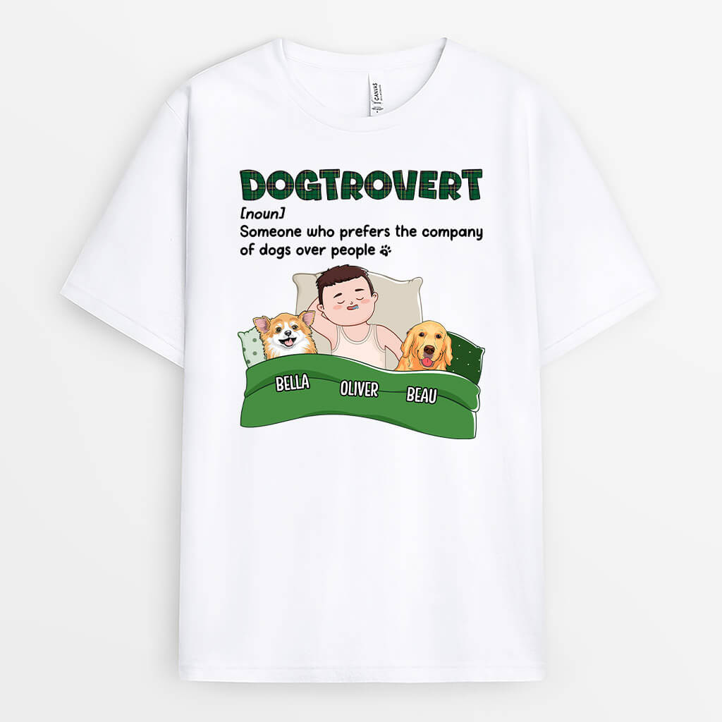 2157AUK1 personalised im dogtrovert t shirt