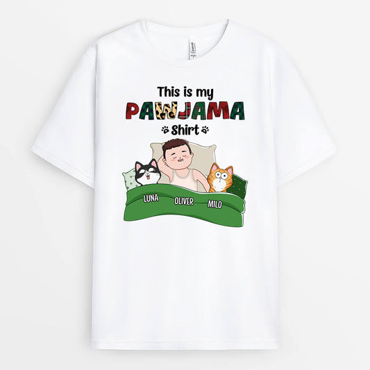 2158AUK2 personalised this is my cat pawjama t shirt