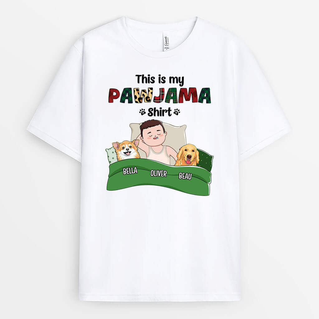 2158AUK2 personalised this is my dog pawjama t shirt