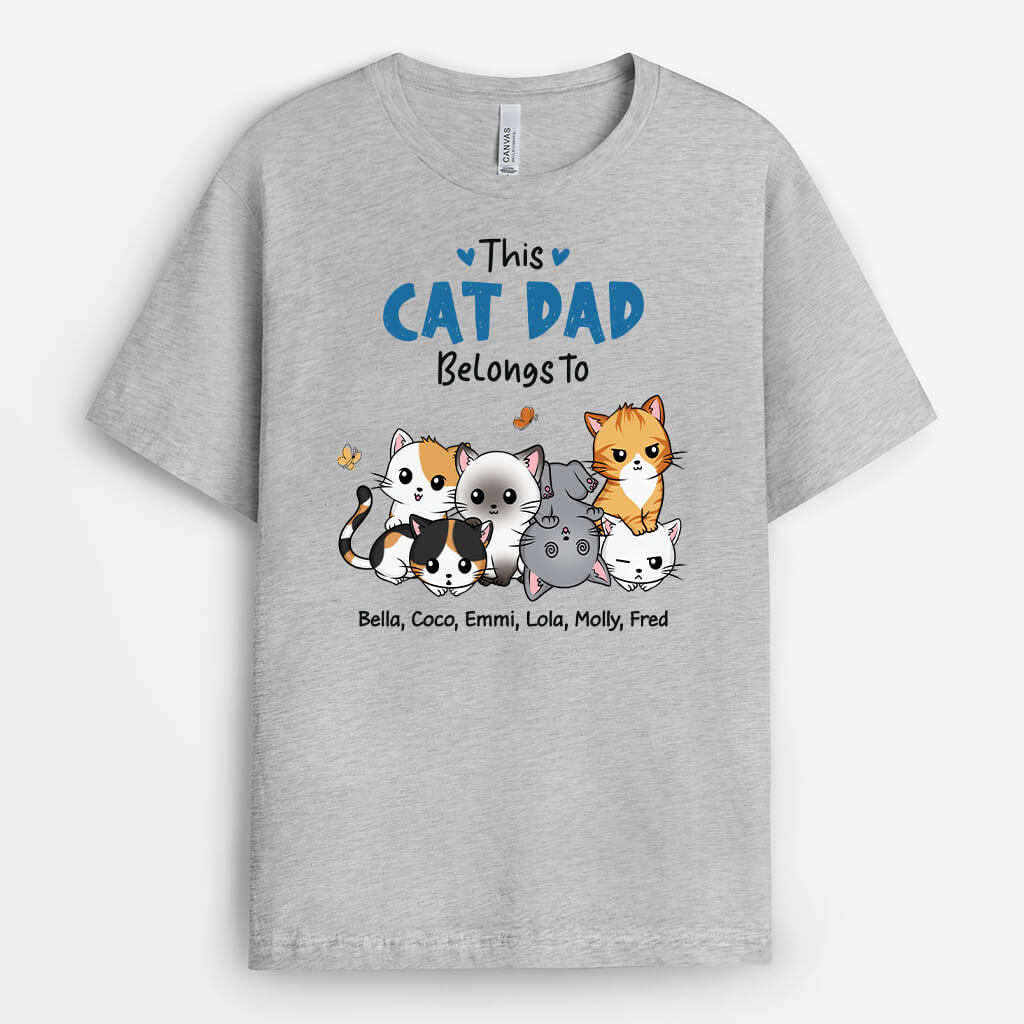 2165AUK2 personalised this best cat mum belongs to t shirt