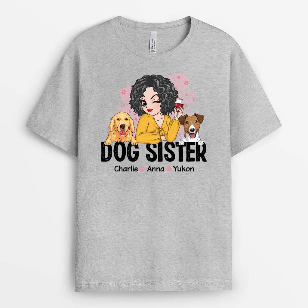 2166AUK2 personalised little dog mum chat t shirt