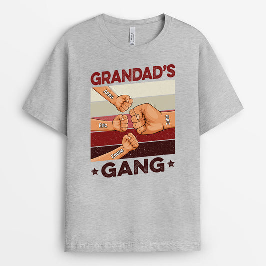 2170AUK1 personalised dads gang fist bumb t shirt