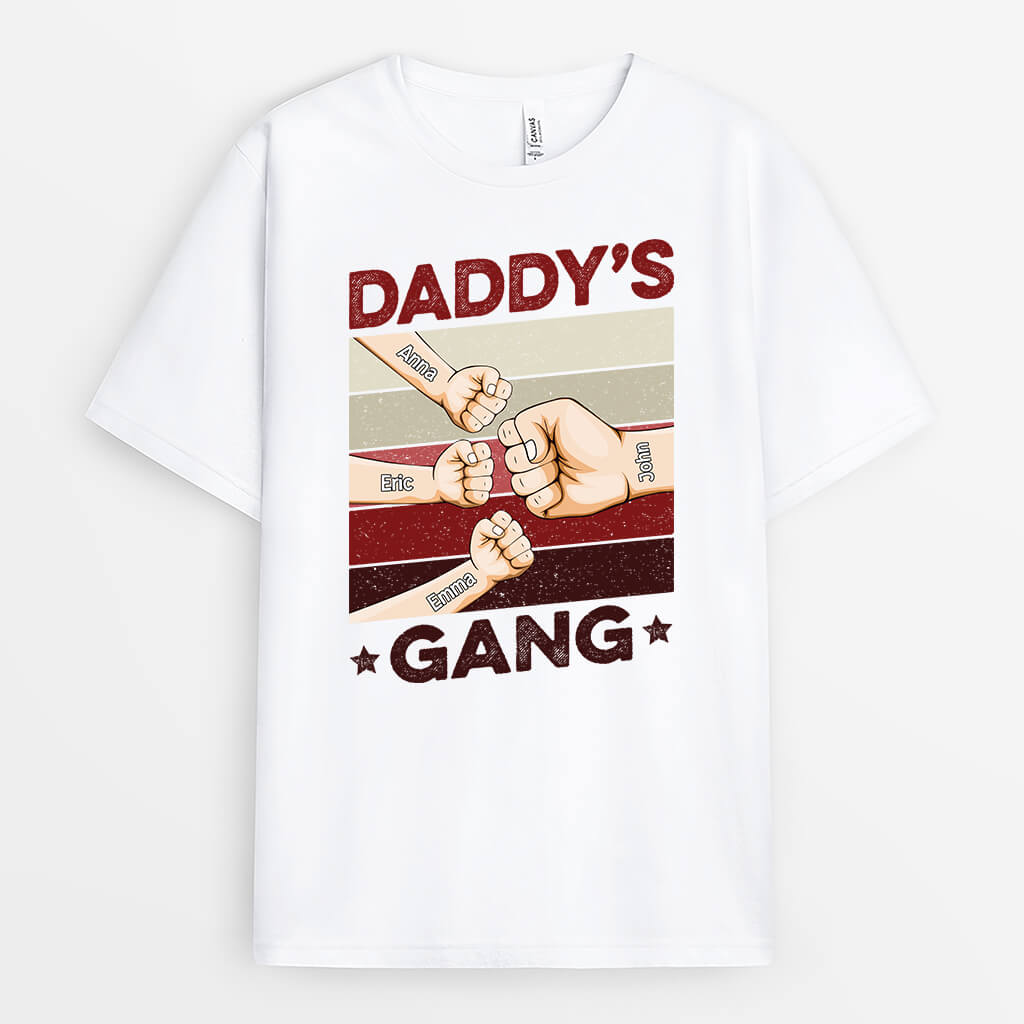2170AUK2 personalised dads gang fist bumb t shirt
