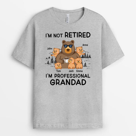 2177AUK2 personalised im not retired im a professional grandma t shirt