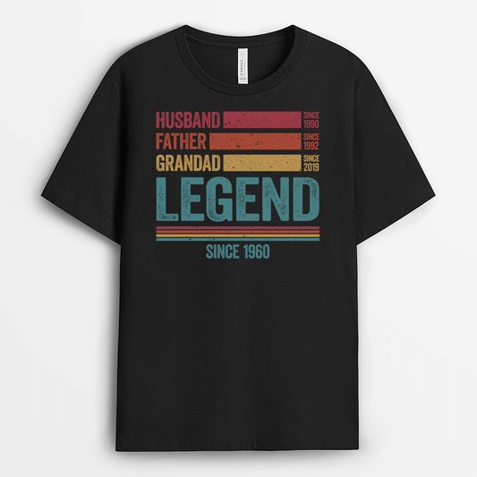 2182AUK1 personalised best husband father grandpa legend t shirt