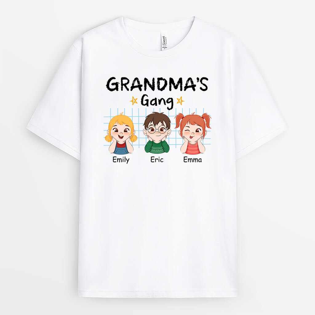 2190AUK1 personalised best mums gang t shirt