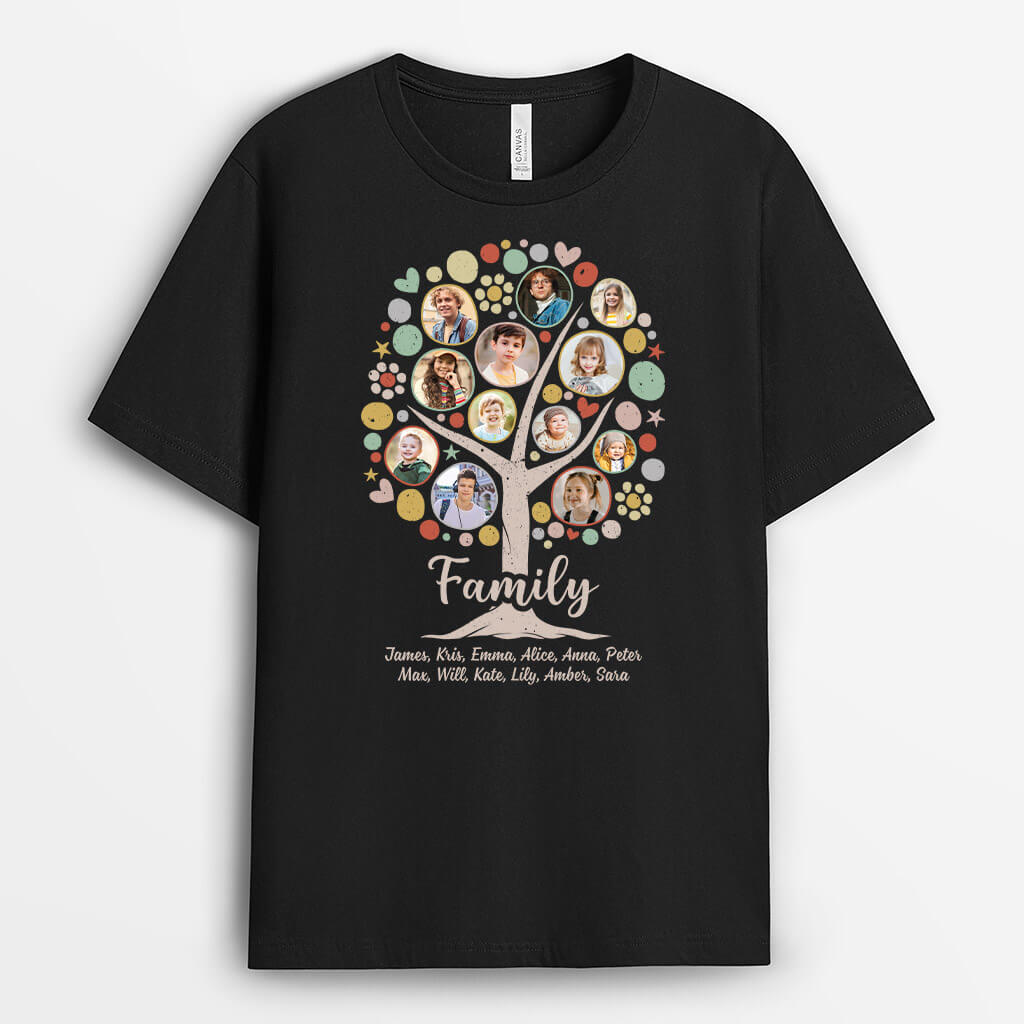 2192AUK1 personalised my best grandma with family tree t shirt_2