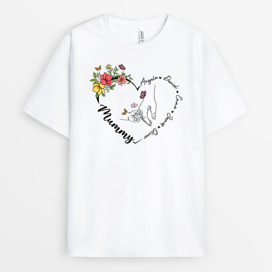 2195AUK1 personalised grandma hands in hands t shirt